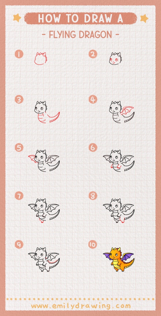 how to draw a flying dragon pinterest pin